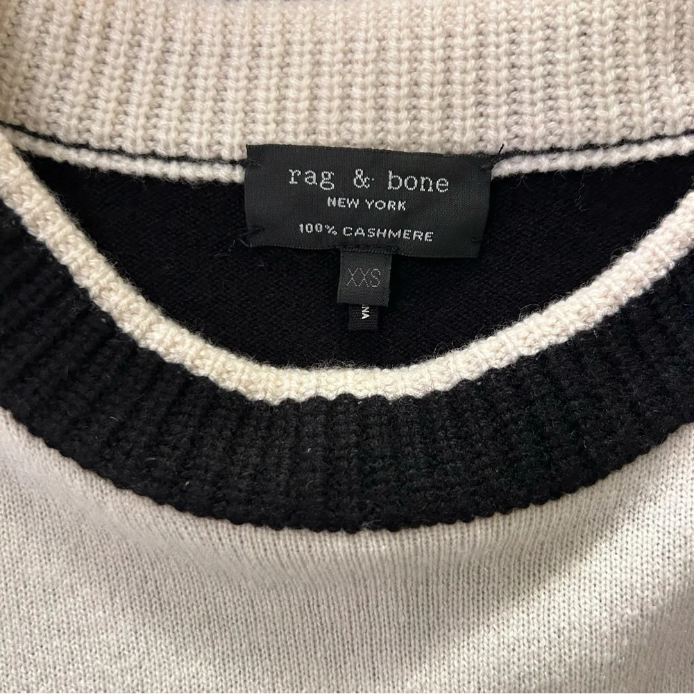 Rag & Bone Masie Striped Crewneck Cashmere Sweater As Seen on Veep Quiet Luxury - Picture 6 of 9